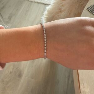 Elegant Silver Rhinestone Tennis Bracelet